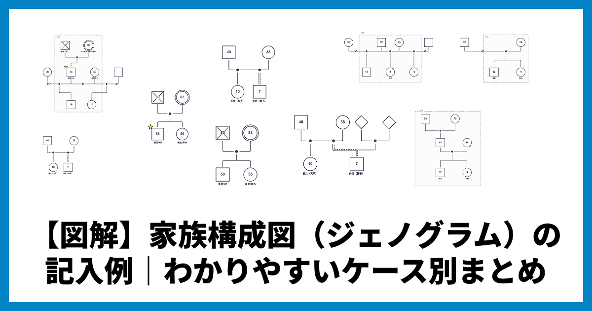 図解】家族構成図（ジェノグラム）の記入例｜わかりやすいケース別