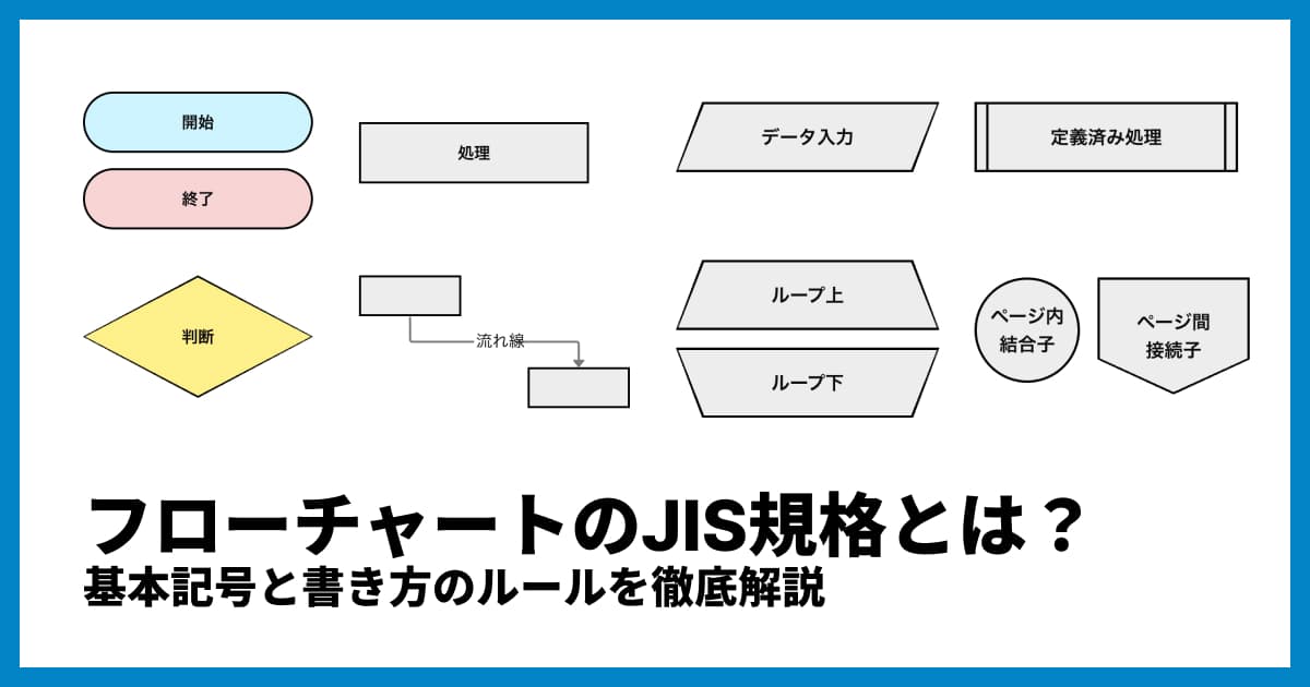 フローチャートのJIS規格とは？基本記号と書き方のルールを徹底解説