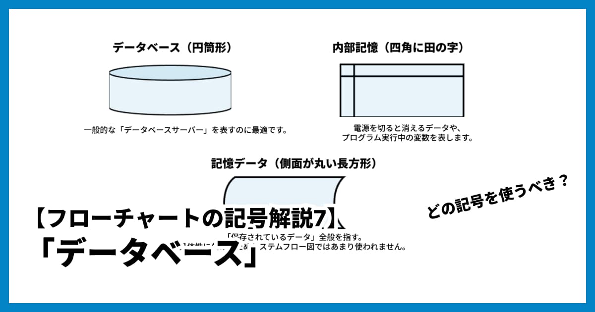 【フローチャート記号解説7】「データベース」記号の意味と正しい使い方