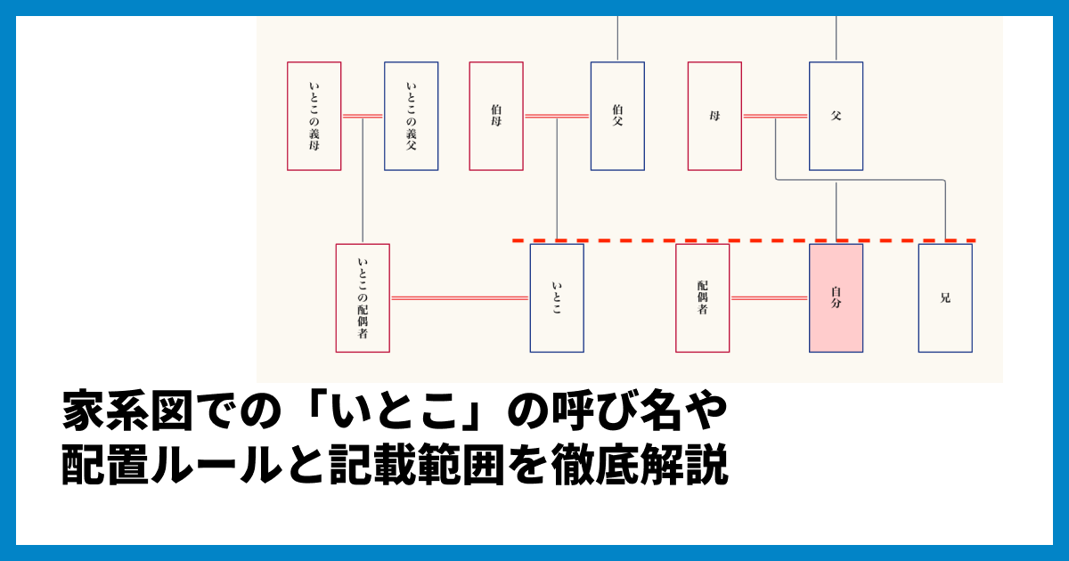 家系図での「いとこ」の呼び名や配置ルールと記載範囲を徹底解説